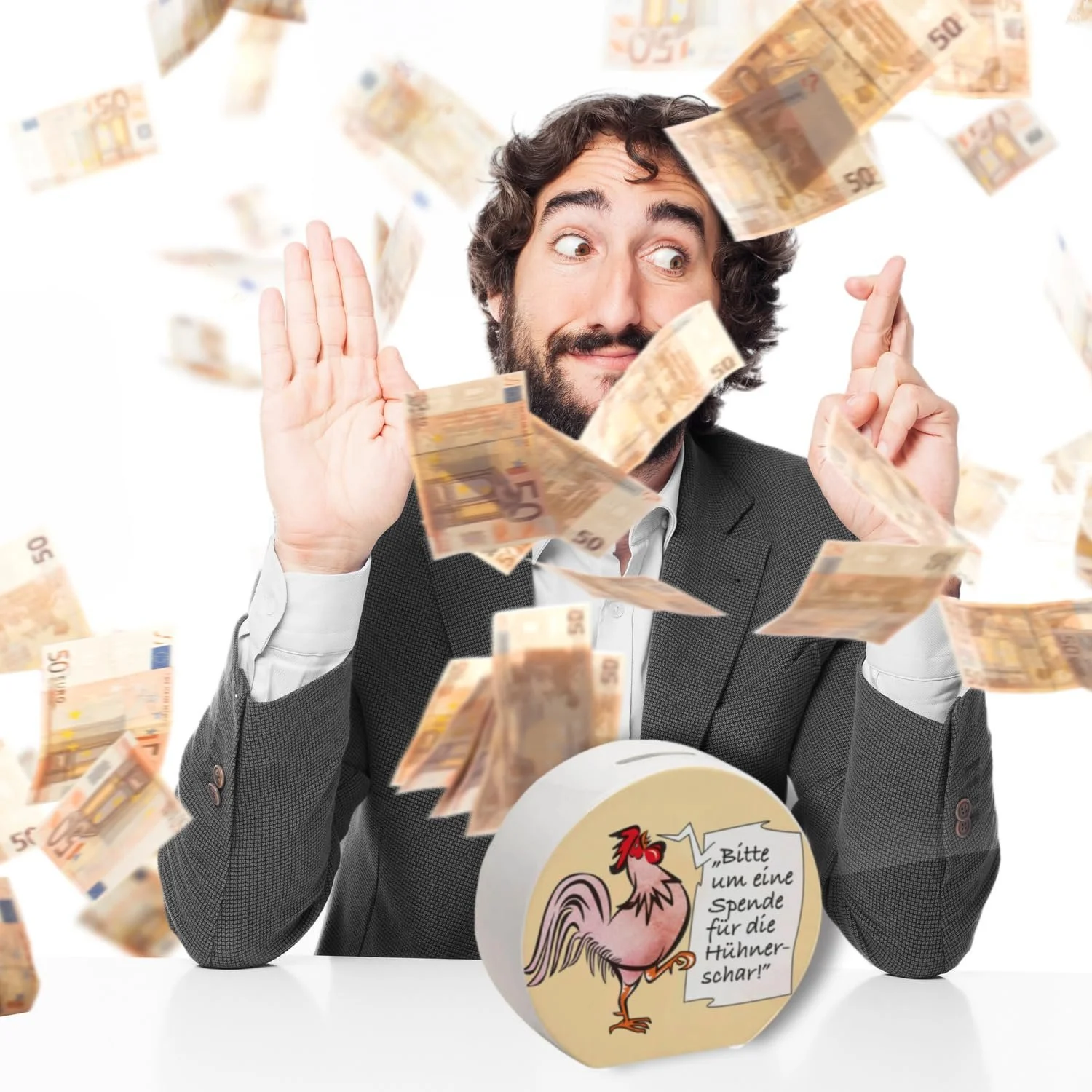 Скарбничка мотив Півень для чайових червона, фото №7