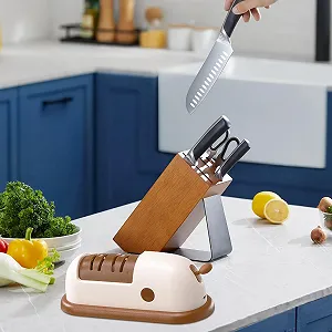 Точило для ножів та ножиць акумуляторна з вакуумною присоскою бездротова synthetic.ua - Фото 1