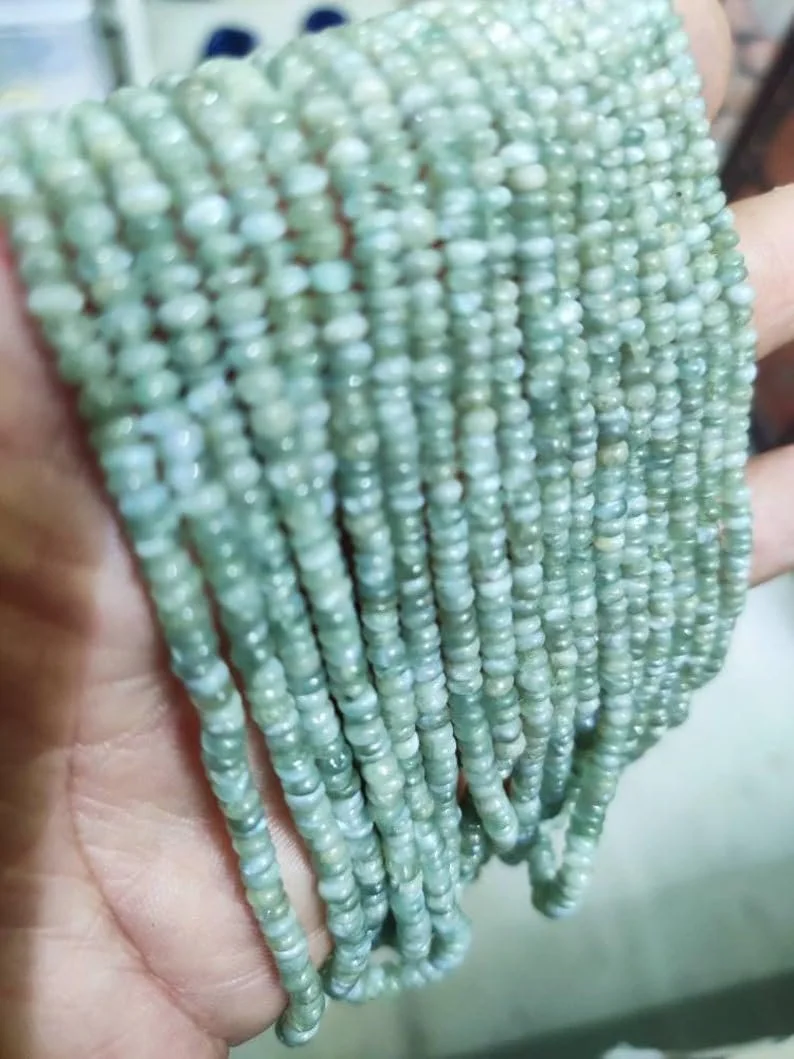 Намистини Хризоберил Круглі Гладкі 3-4 мм, нитка довжиною 33 см для намиста та браслета, фото №2