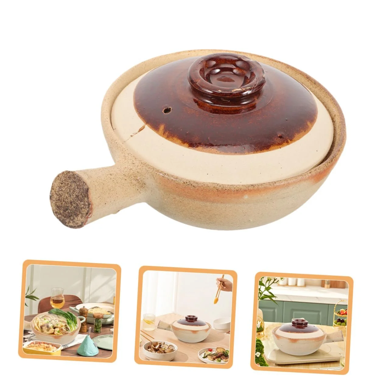 Кастрюля Garneck Керамическая с крышкой для супов и тушения Легкая очистка, фото №2