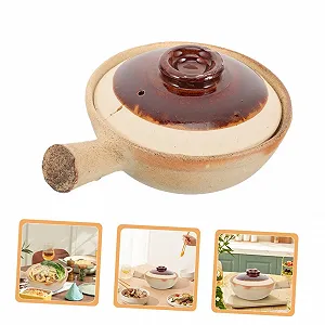 Кастрюля Garneck Керамическая с крышкой для супов и тушения Легкая очистка synthetic.ua - Фото 1