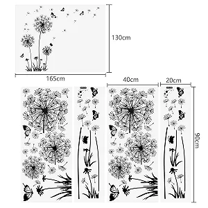 Наклейка на стіну Dandelion Flowers XXL 165 x 130 см 2 шт чорна synthetic.ua - Фото 1