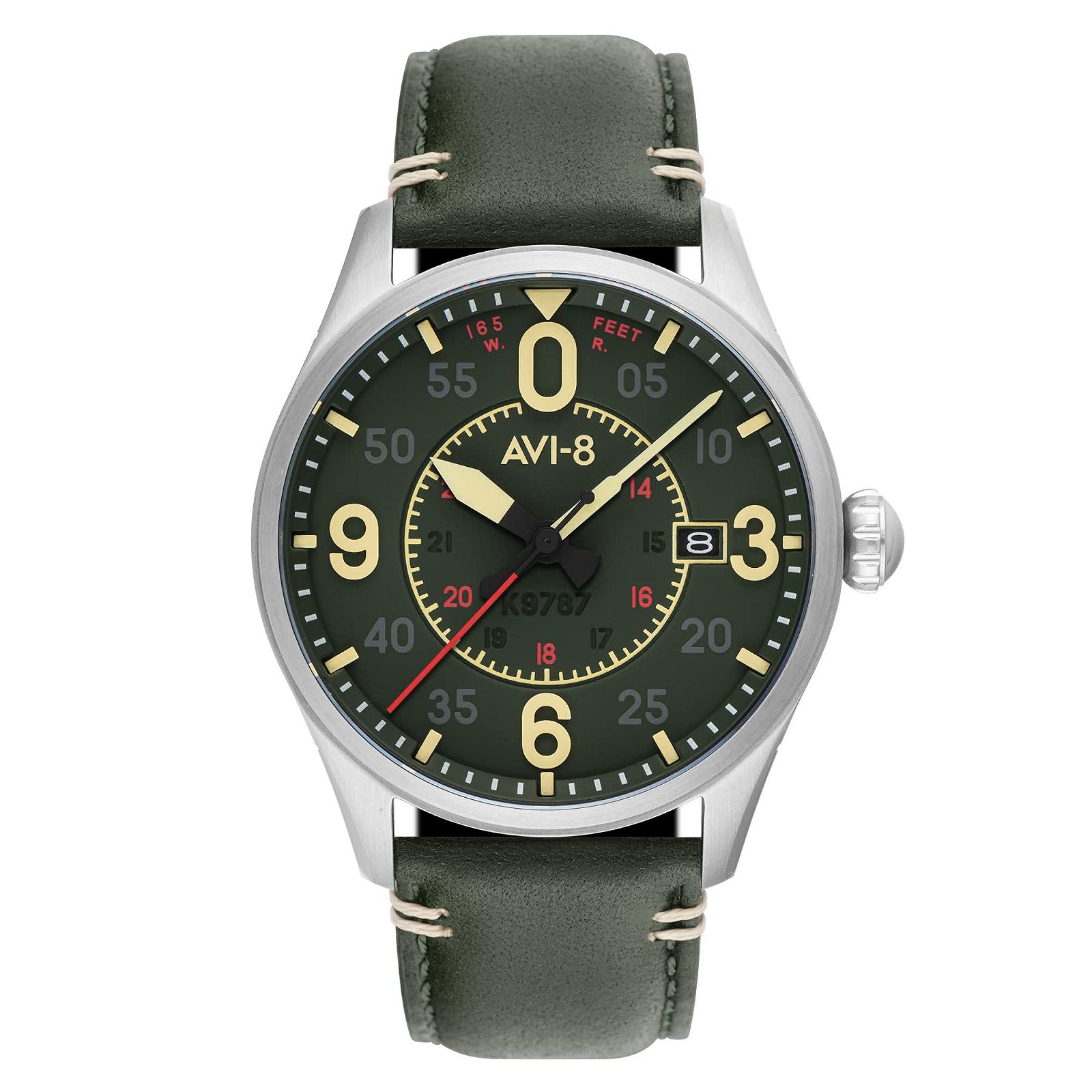 Чоловічий годинник AVI-8 Spitfire Smith Automatic 42 мм з шкіряним ремінцем AV-4090, фото №1