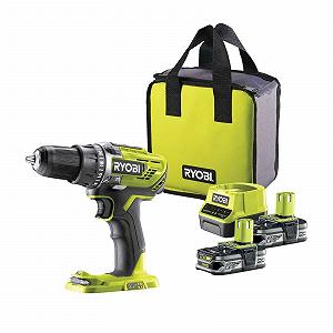Шуруповерт Ryobi R18DD3-225S 2-Gang 2X батарея (2,5 Ah) Швидкозарядний пристрій - Фото 1