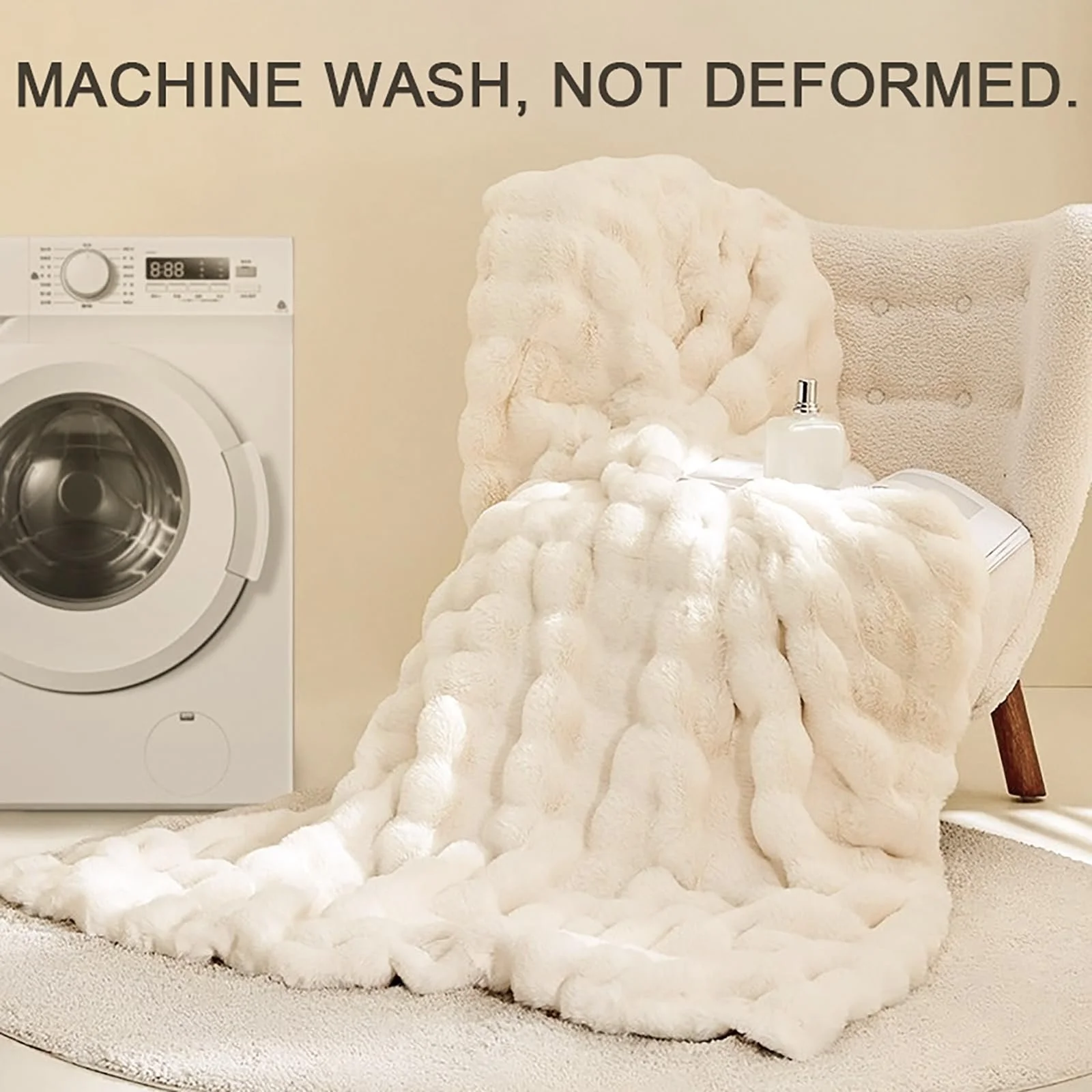 Покривало зі штучного хутра Weaveinbay, М'яка плюшева Покривало з товстою текстурою, фото №7