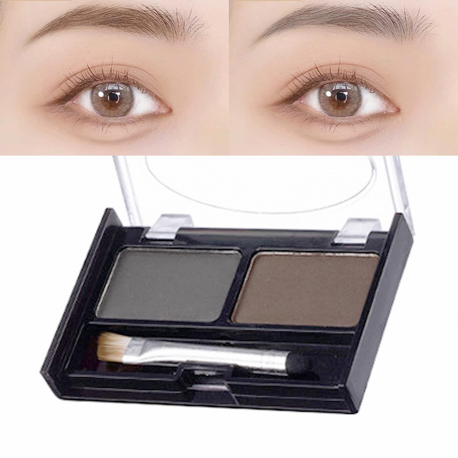 Пудра для бровей 2 цвета водостойкий стойкий светло-коричневый, фото №4