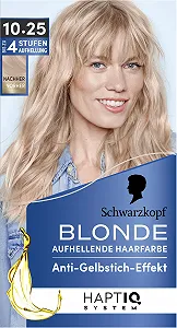 Фарба для волосся Schwarzkopf Blonde Освітлюючий колір 10.25 Світлий полуничний блонд, Фарба для освітлення волосся, активована олією, до 4 рівнів, з системою HaptIQ, Без жовтого відтінку, 3 x 142 мл synthetic.ua - Фото 1