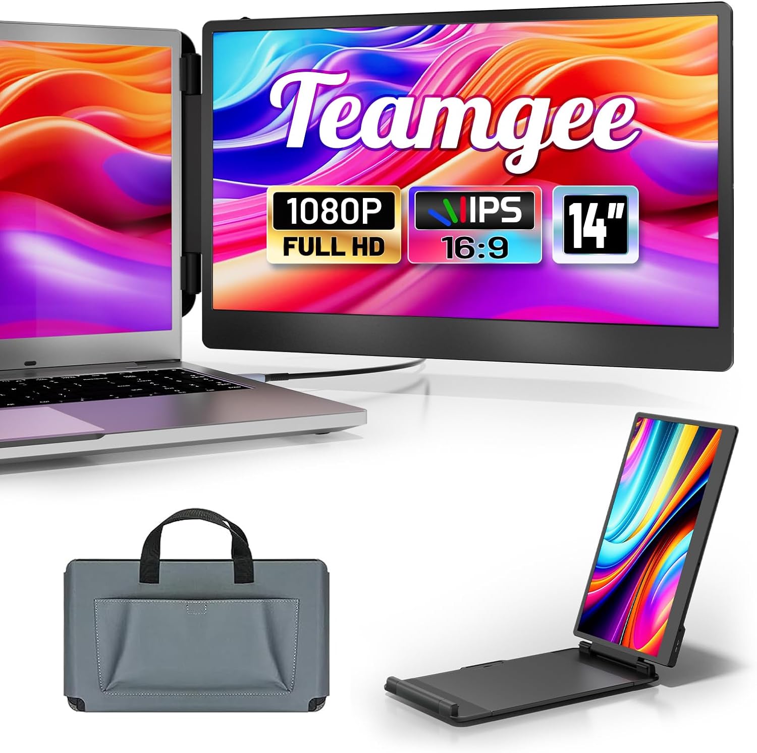 Монітор портативний 14" Teamgee S1 Full HD IPS 60 Гц, фото №1
