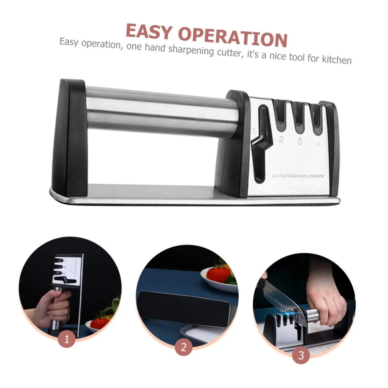 Точилка для ножів та ножиць ручна Zerodeko Ергономічний дизайн, фото №3