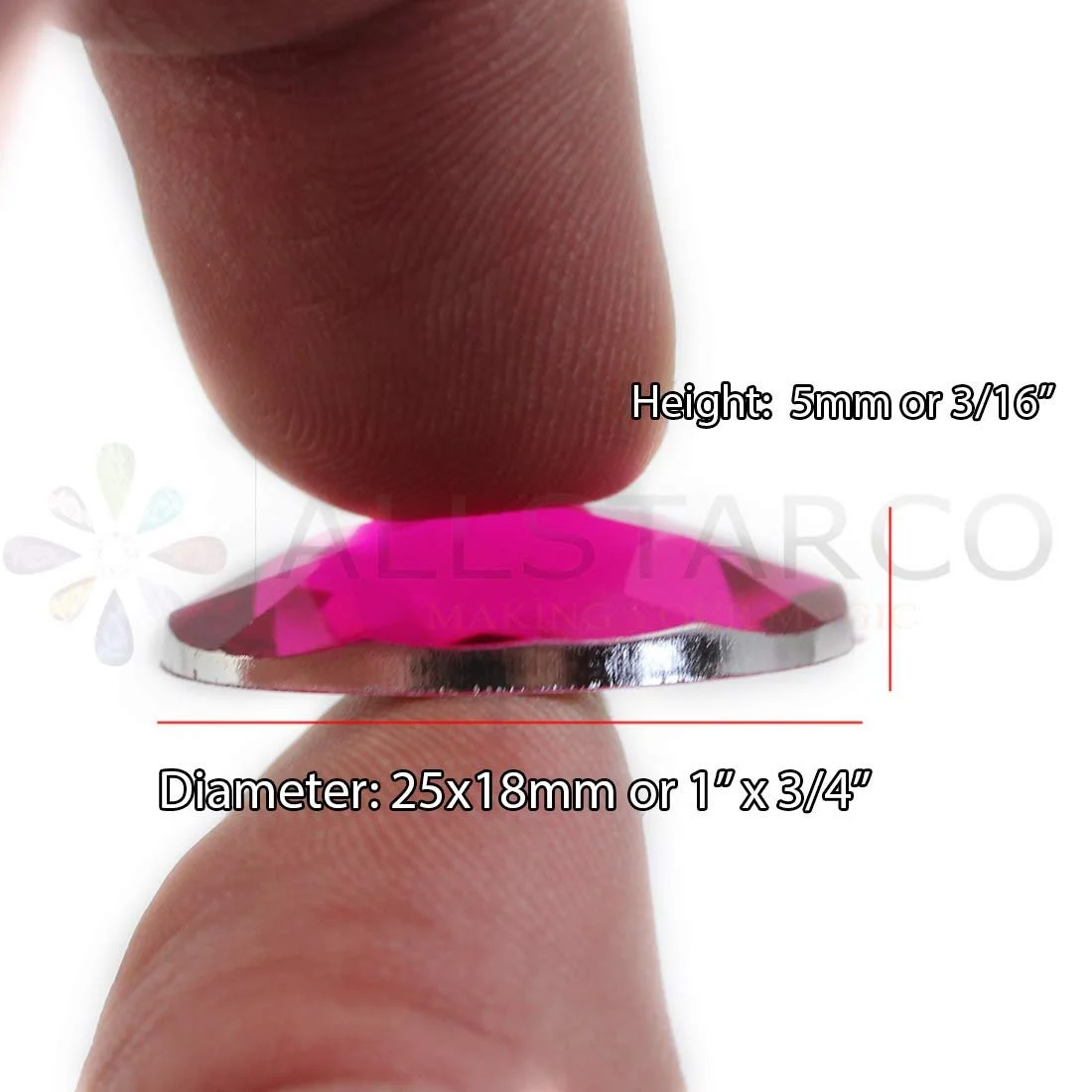 Стразы Овальные Красный рубин 25x18 мм, 20 шт, фото №9