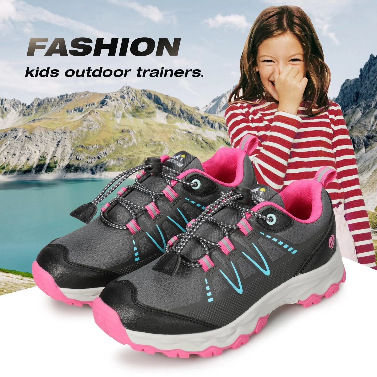 Детские унисекс кроссовки и девочек, нескользящие, дышащие, низкие, для хайкинга, бега по дороге и бездорожью, размер 30-38, фото №2