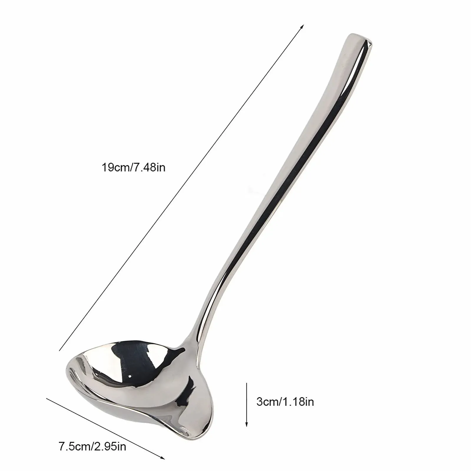 Ложка для соусу з нержавіючої сталі з носиком для розливу Premium, срібляста, фото №6