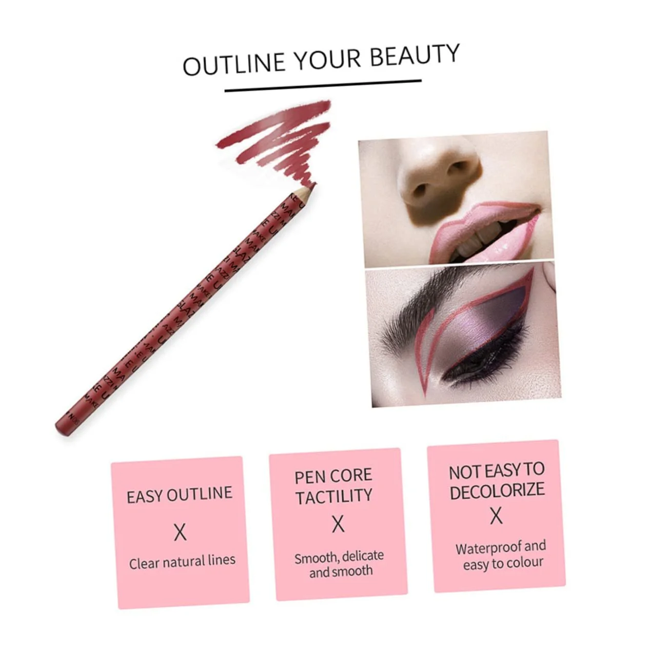 Карандаш для глаз DOITOOL для подводки глаз Инструмент для макияжа для подводки губ Карандаш для подводки глаз Косметические аксессуары Аксессуары для макияжа Косметика Помада Макияж, фото №4