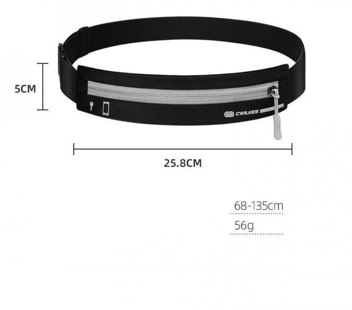 Поясная сумка для бега Kelsi 25,8х5 см Black 050396, фото №3