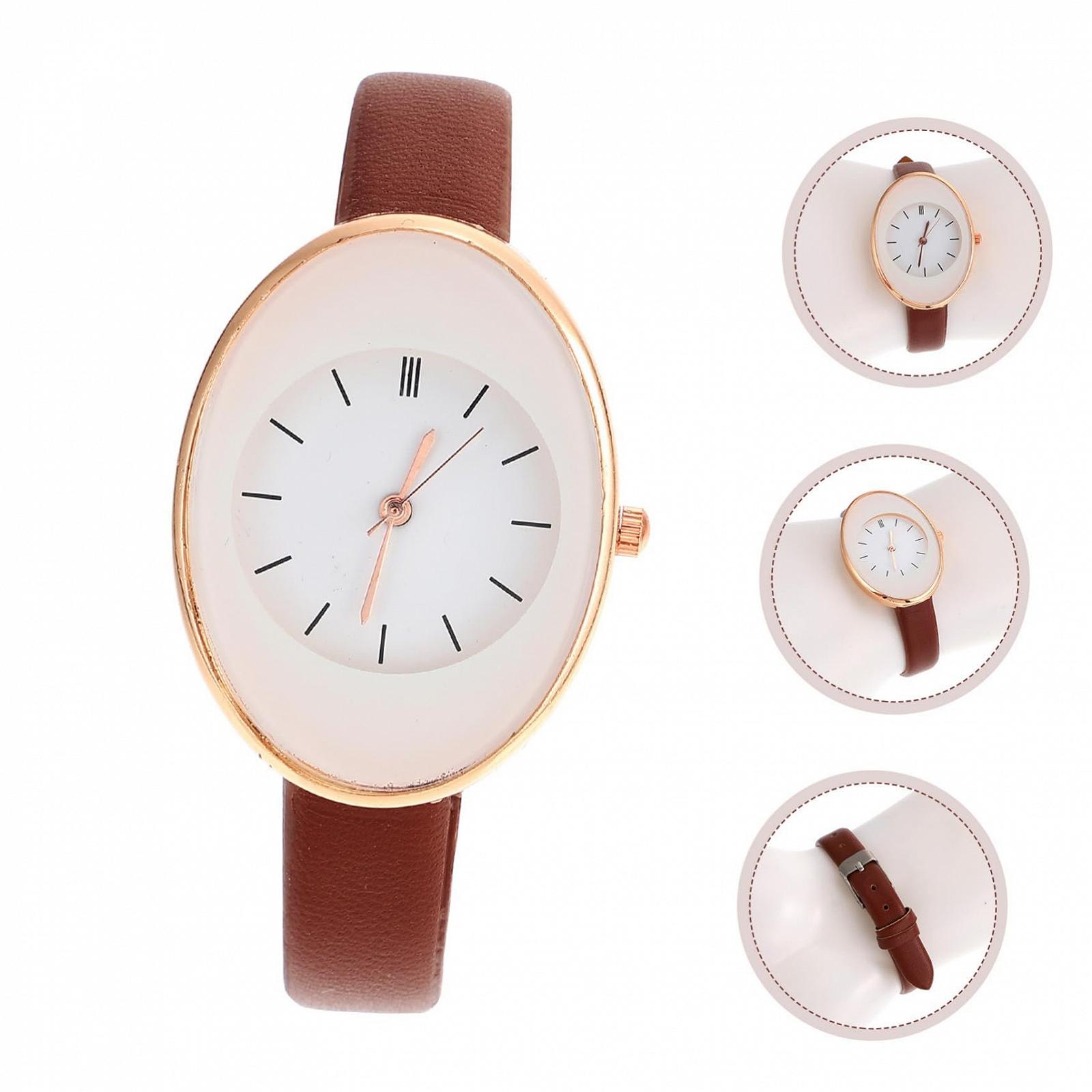 Кварцевые Часы Женские PartyKindom C Браслетом из PU Кожи Коричневый, фото №9 Кварцевые Часы Женские PartyKindom C Браслетом из PU Кожи Коричневый, фото №9