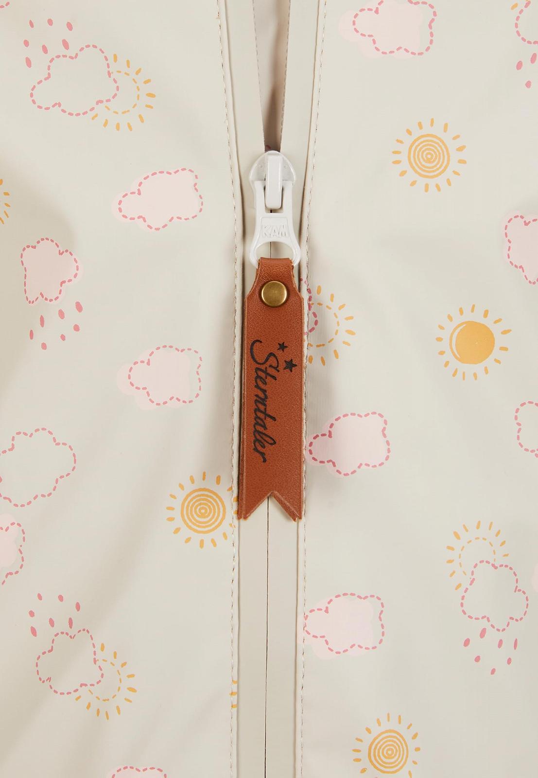 Дождевик Sterntaler Wolken для детей, водонепроницаемый, для девочек, со сварными швами, капюшоном и светоотражающими деталями, фото №4