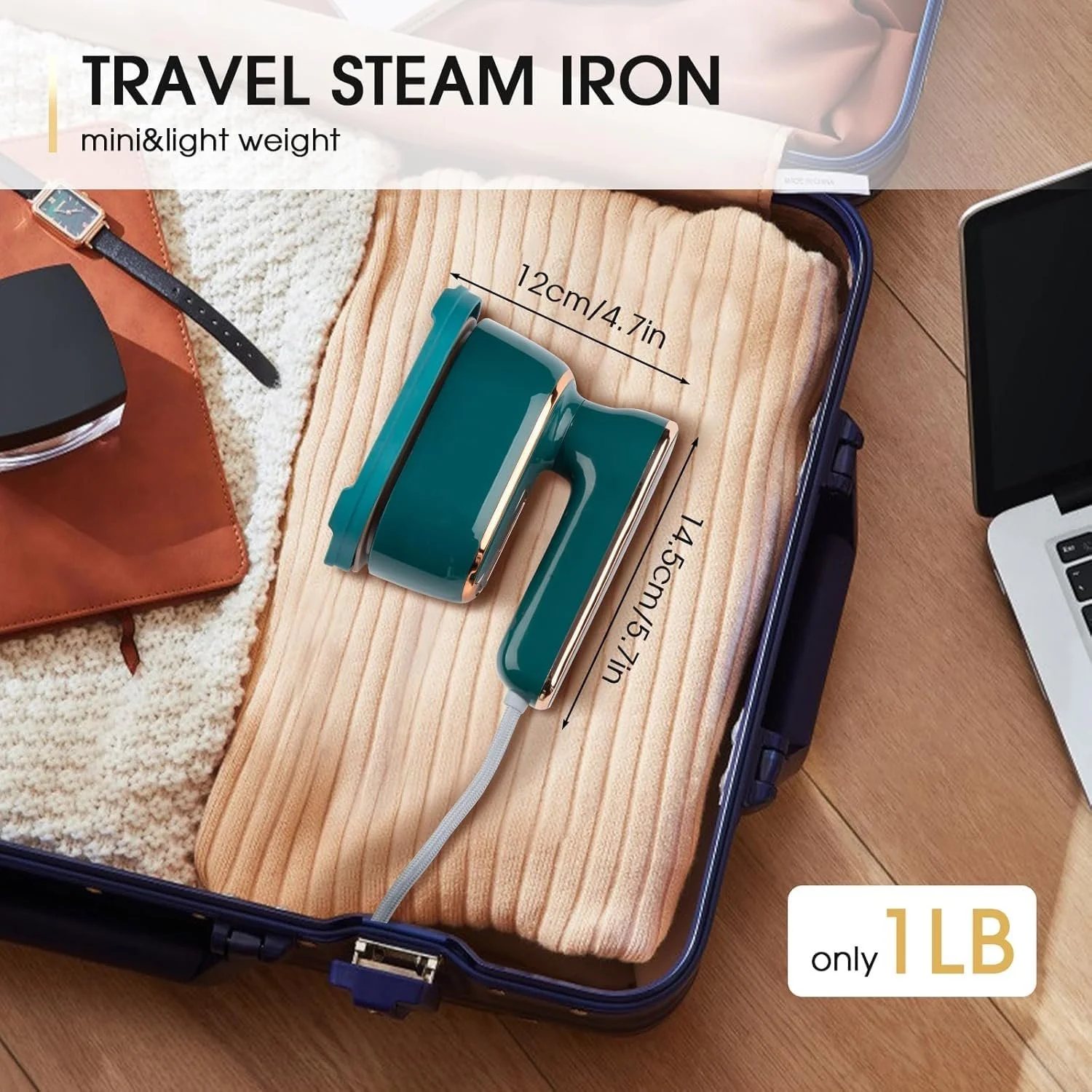 Міні-парова праска 1000 W 15s 100 ml Зелений, фото №6