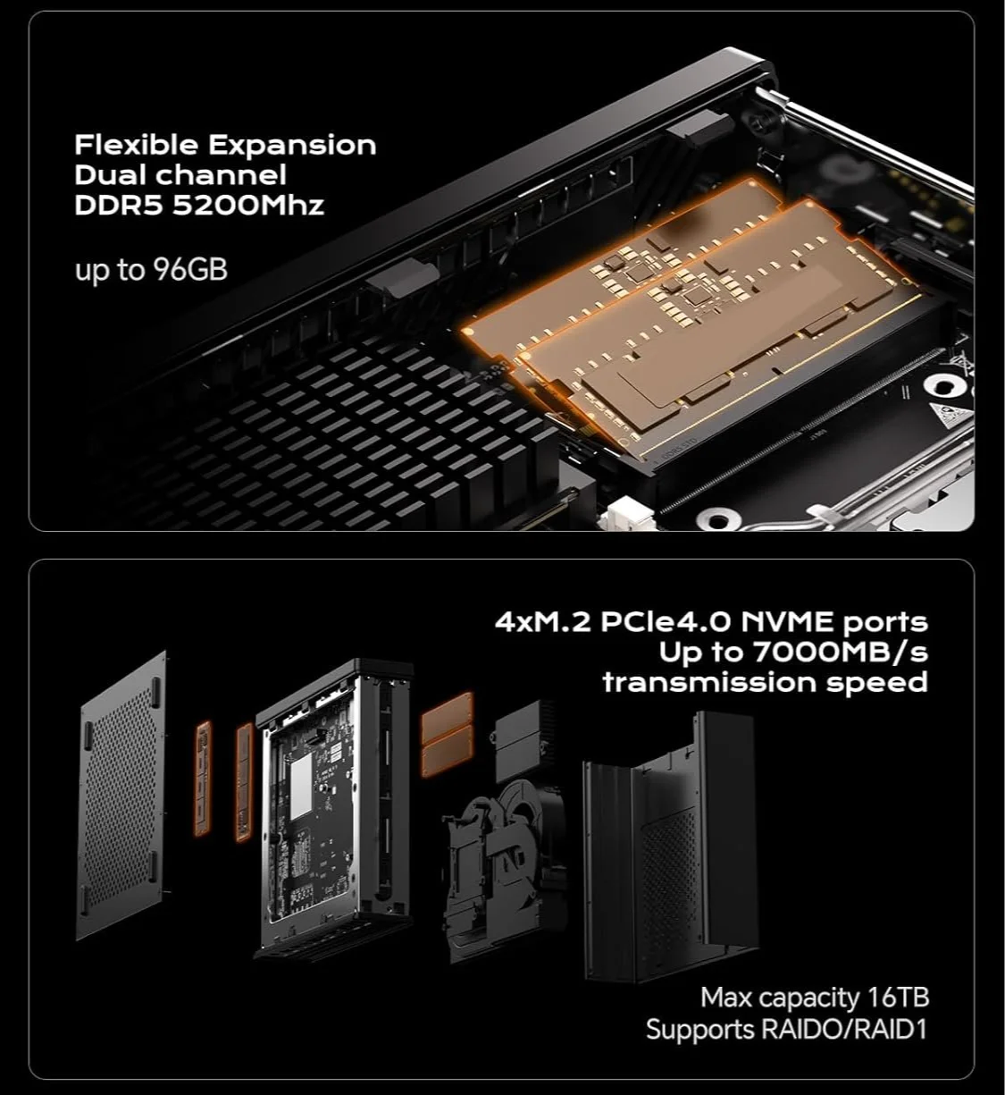 Мини ПК MINIS FORUM MS-A1 / Intel Core i5-12600H / RAM 8GB / SSD 512GB / HDMI / LAN / Wi-Fi 6 / Bluetooth 5.2 / Windows 11 / Black, фото №5 Мини ПК MINIS FORUM MS-A1 / Intel Core i5-12600H / RAM 8GB / SSD 512GB / HDMI / LAN / Wi-Fi 6 / Bluetooth 5.2 / Windows 11 / Black, фото №5