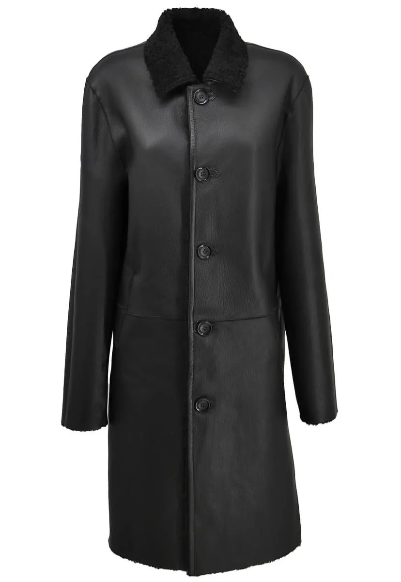 Кожаное пальто Hollert Kiana Lambskin Merino Reversible Женское Черный, фото №8 Кожаное пальто Hollert Kiana Lambskin Merino Reversible Женское Черный, фото №8