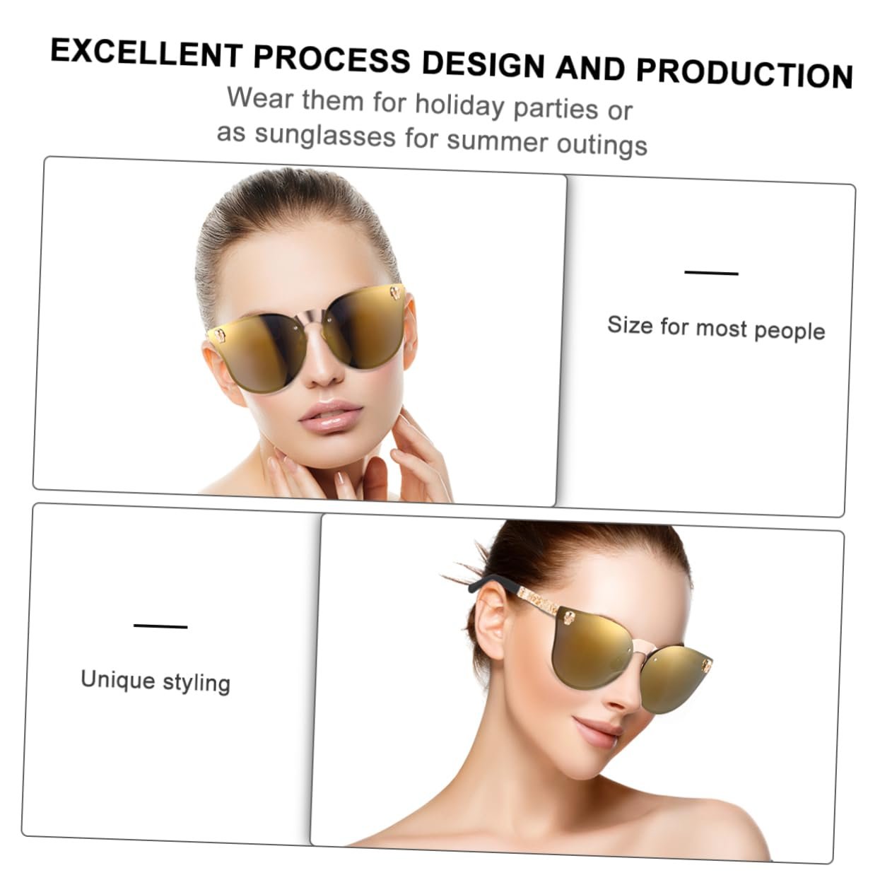 Набір сонцезахисних окулярів, 3 шт, Ретро оправа, фото №9