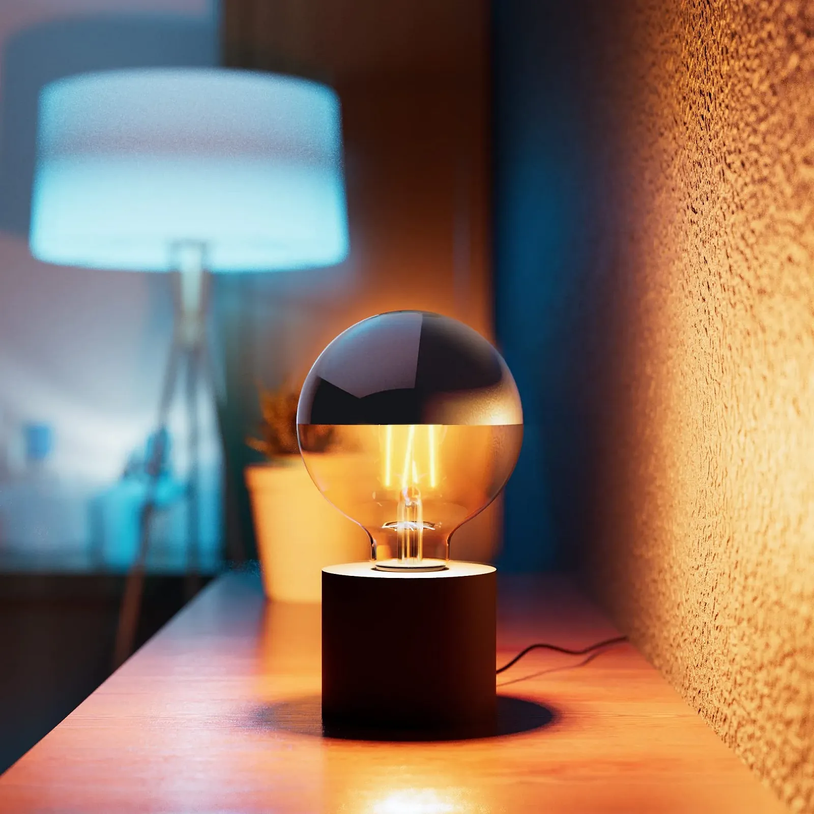 Настільна лампа SSC-LUXon NAMBI LED Mirror Head E27 Чорна, фото №4