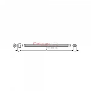 Гальмівний шланг METZGER 4110126 GREENPARTS для MERCEDES-BENZ, передній міст зліва - Фото 1