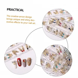 Украшения для ногтей WOONEKY 72 шт. Стразы Блестящие украшения для ногтей Декоративные украшения для ногтей Креативная форма стрелы для дизайна ногтей synthetic.ua - Фото 1
