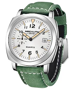 Годинник MEGALITH Кварцовий Аналоговий Чоловічий Водонепроникний Срібний Спортивний - Фото 1