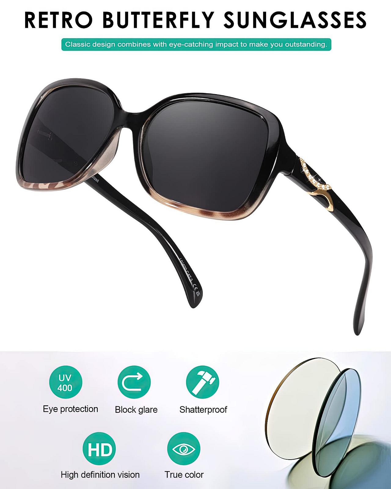 Поляризовані сонцезахисні окуляри вінтажні SIPHEW великі поляризаційні, фото №3