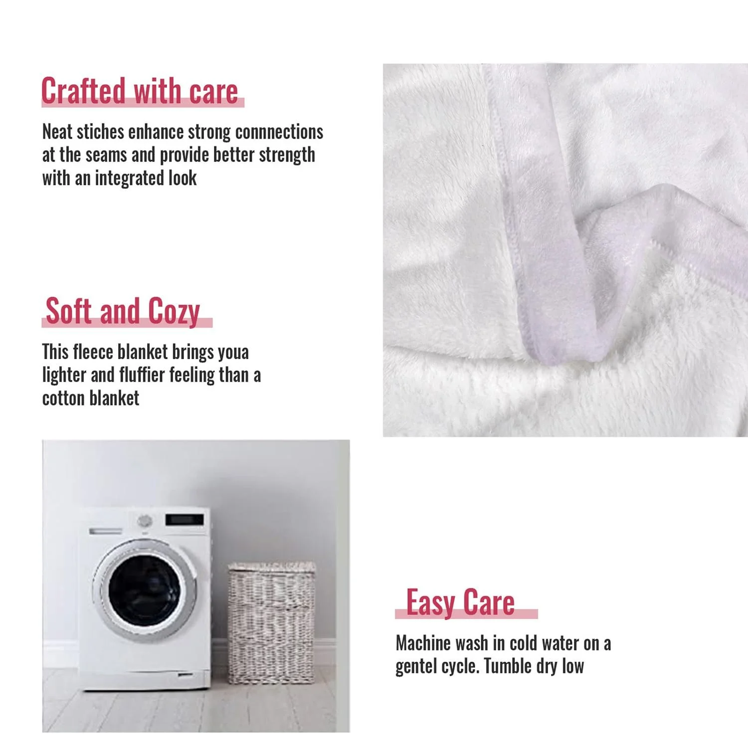 Покривало YISUMEI М'яка фланелева Покривало з м'якого флісу 150 x 200 см Кульбаба Фіолетова, фото №6