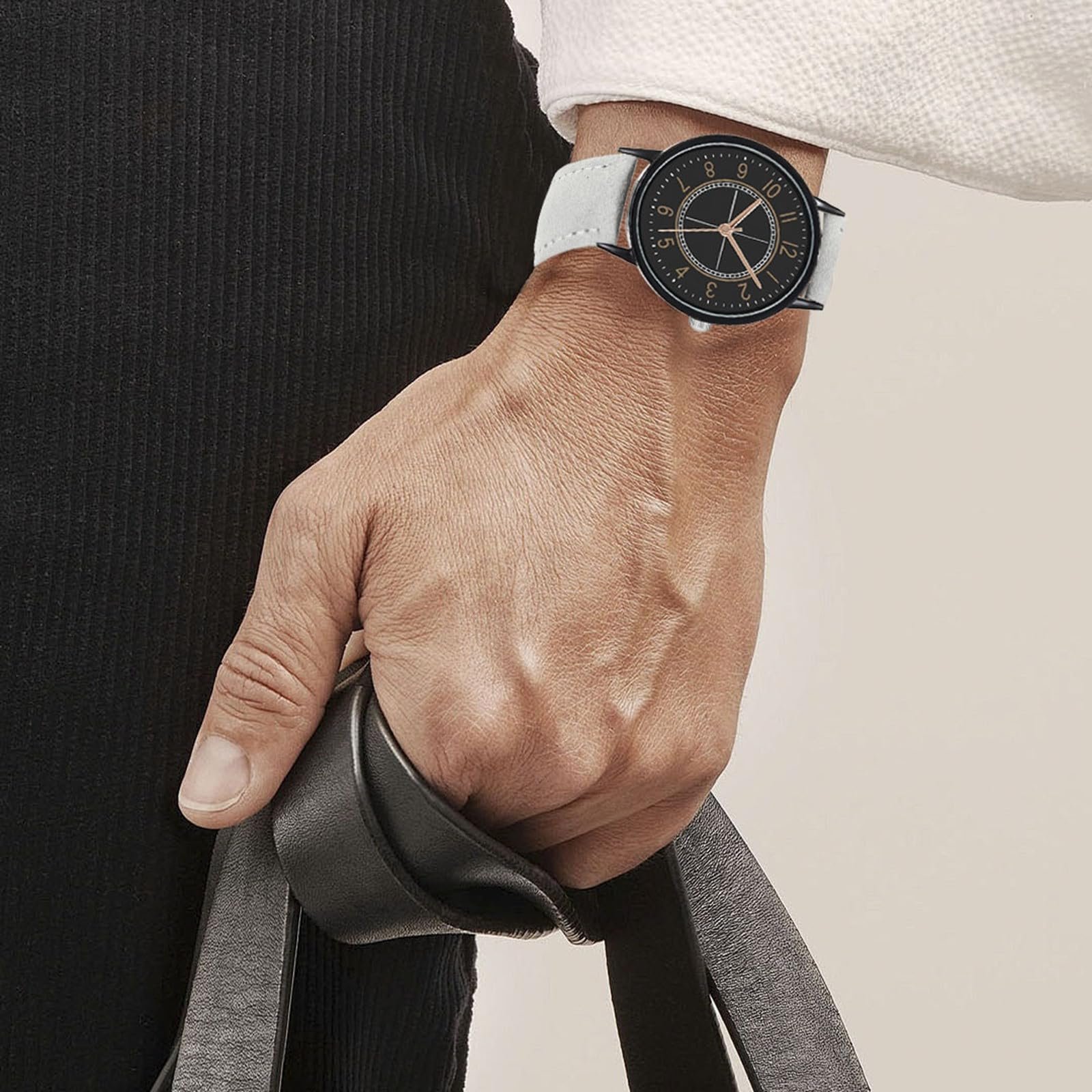 Женские аналоговые кварцевые часы с кожаным ремешком A, One Size, фото №5