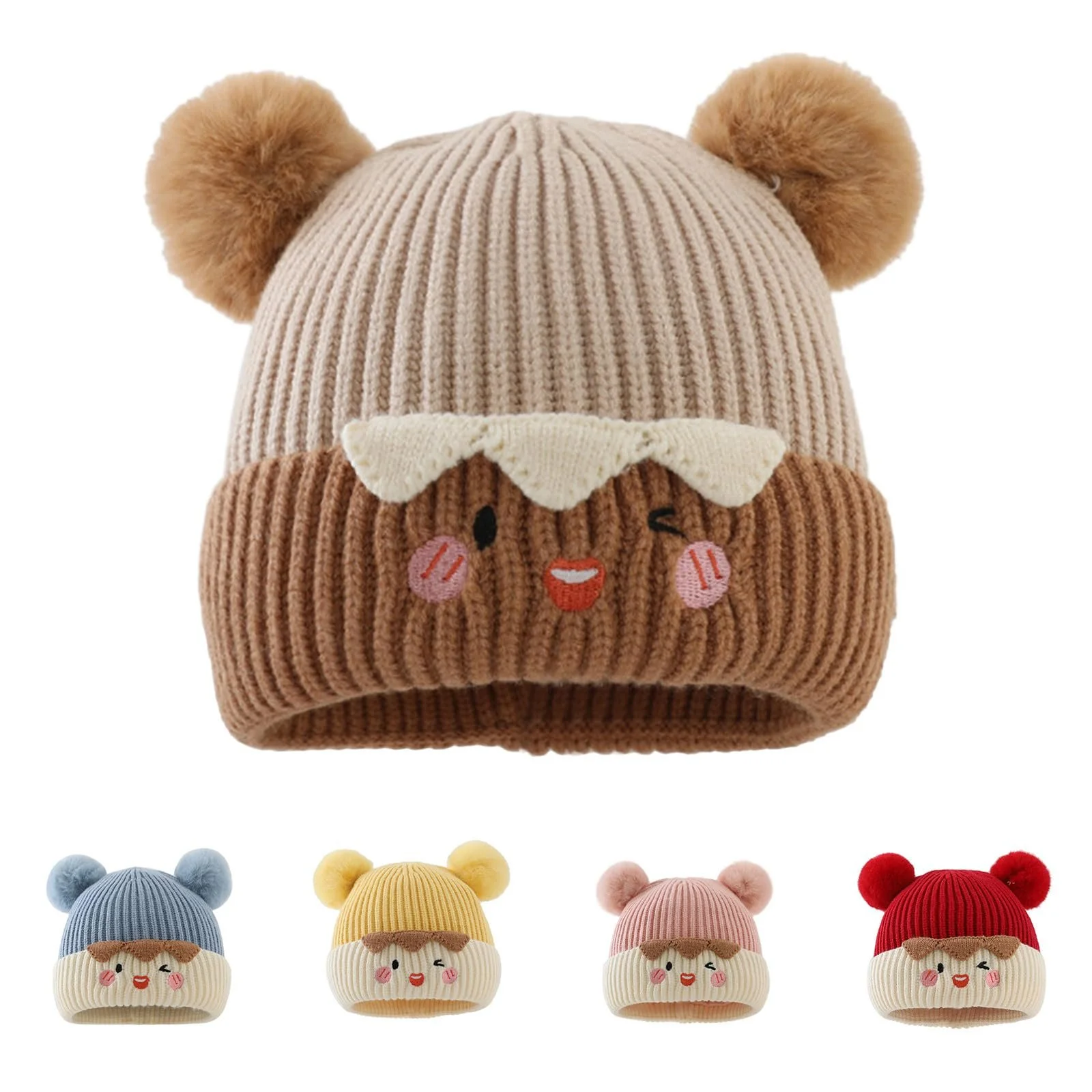 Дитяча в'язана шапка з вушками, фото №2