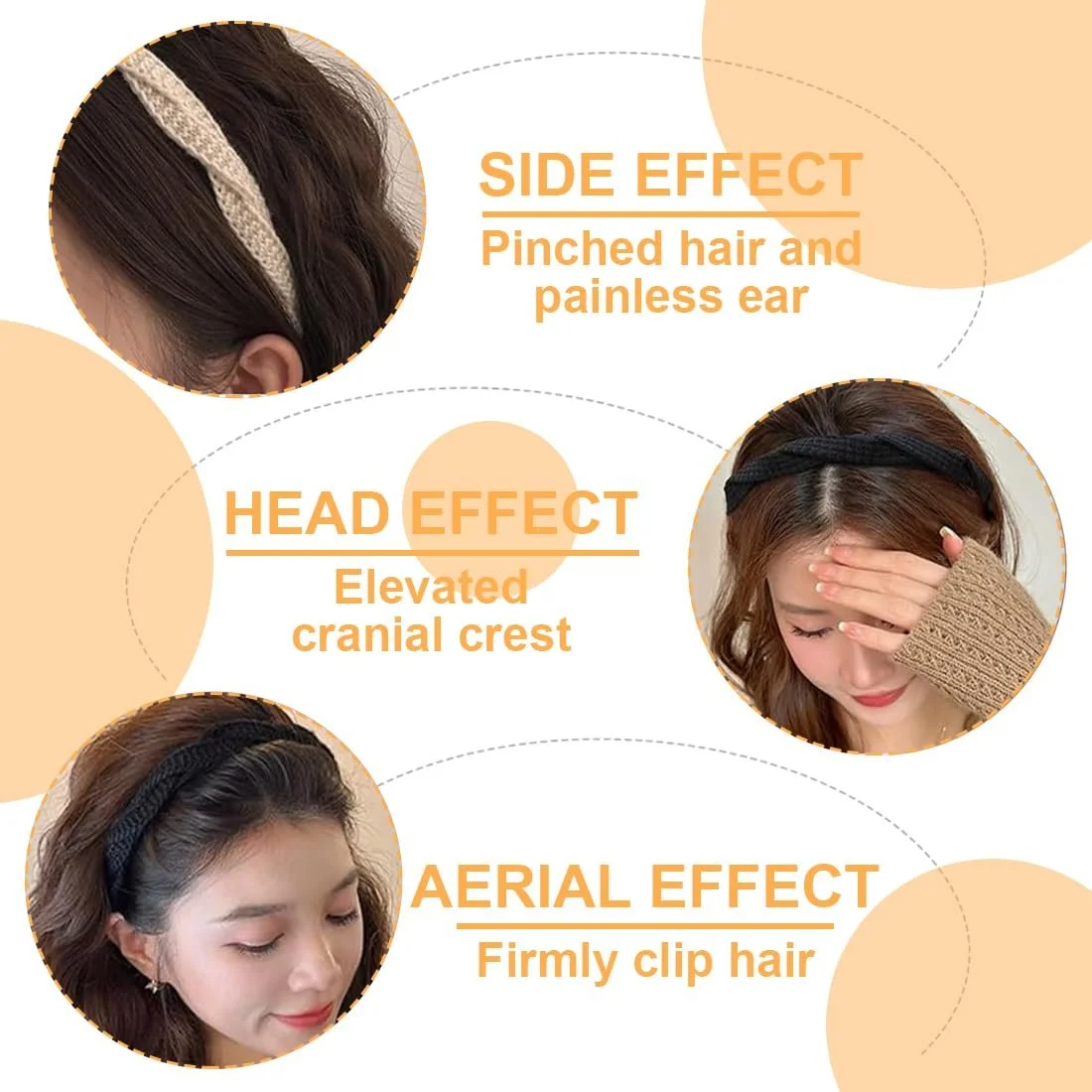 Набір плетених обручів на голову з зубцями для жінок, фото №3