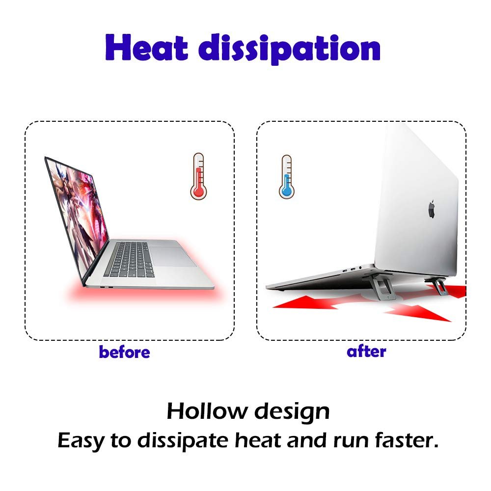Подставка для ноутбука складная невидимая охлаждающая мини подкладка клейкие подушечки для ноутбука MacBook и Bluetooth клавиатуры, фото №5