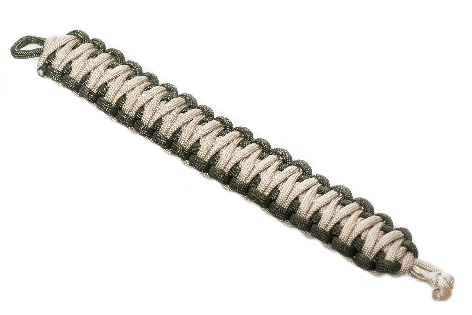 Браслет Paracord, бежевий, оливковий плетений, з кільцем для ключів, фото №2