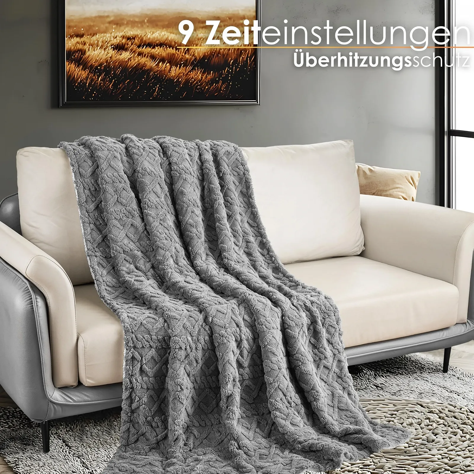 Електрична ковдра 180 x 130 см з автоматичним вимкненням, 9 рівнів нагріву, фото №4 Електрична ковдра 180 x 130 см з автоматичним вимкненням, 9 рівнів нагріву, фото №4