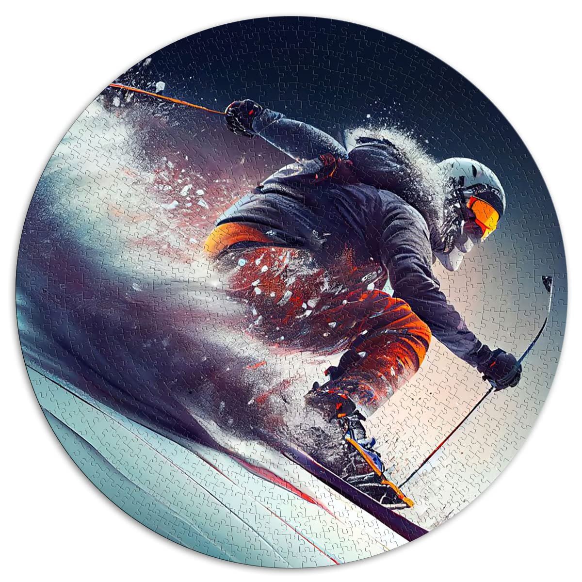 Пазл Vintage Skiing Ретро лыжи Круглый 1000 элементов 67,5 x 67,5 см, фото №1