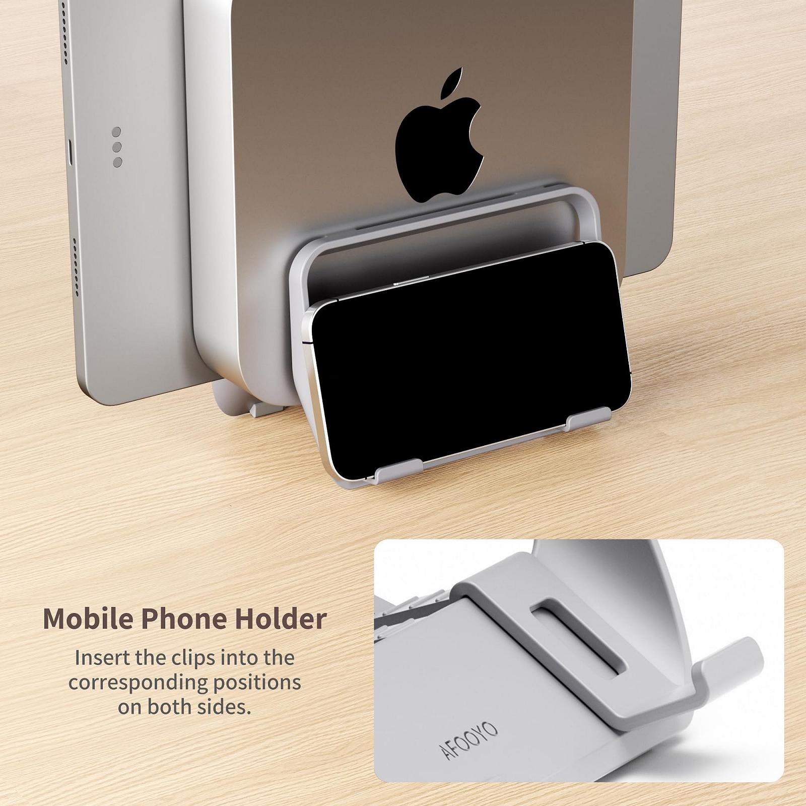 Подставка Тип Mac Mini ABS Вертикальная Настольная Серый, фото №4 Подставка Тип Mac Mini ABS Вертикальная Настольная Серый, фото №4