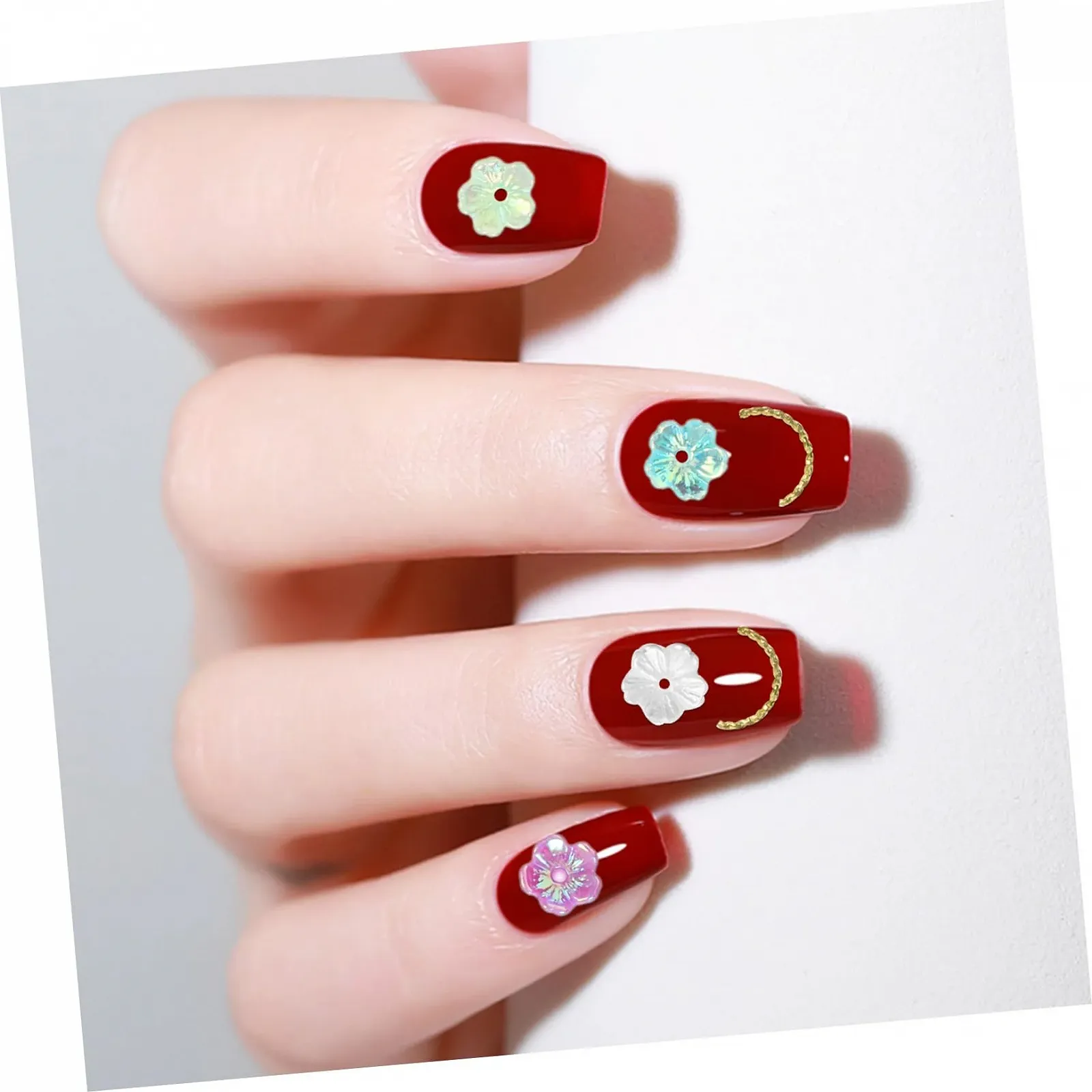 Подвески для декора ногтей FRCOLOR, цветок, цинковый сплав и смола, фото №8