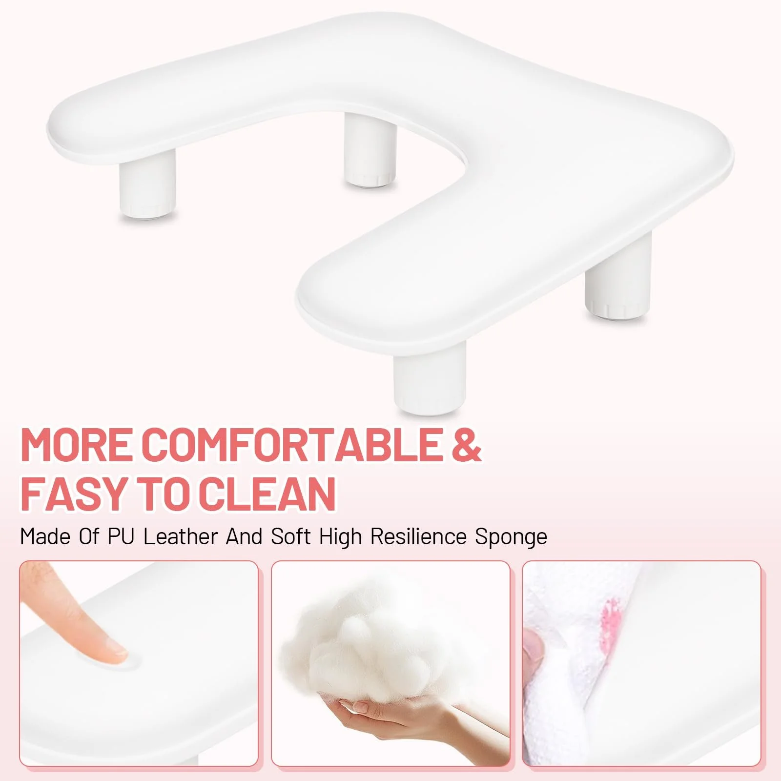 Підставка для рук для манікюру U-подібна Регульована по висоті, фото №3 Підставка для рук для манікюру U-подібна Регульована по висоті, фото №3