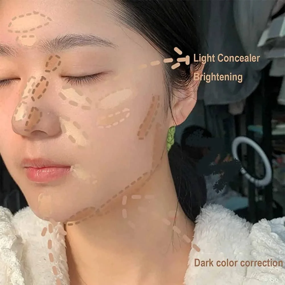 Палетка консилерів VIMIE Триколірна для маскування прищів, темних кіл (2 штуки), фото №3