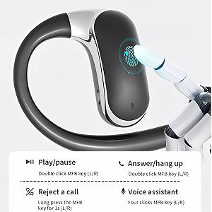 Наушники-переводчик KI, BT5.4, 133 языка, Bluetooth, IPX7 (черный, 1 шт.) synthetic.ua - Фото 1