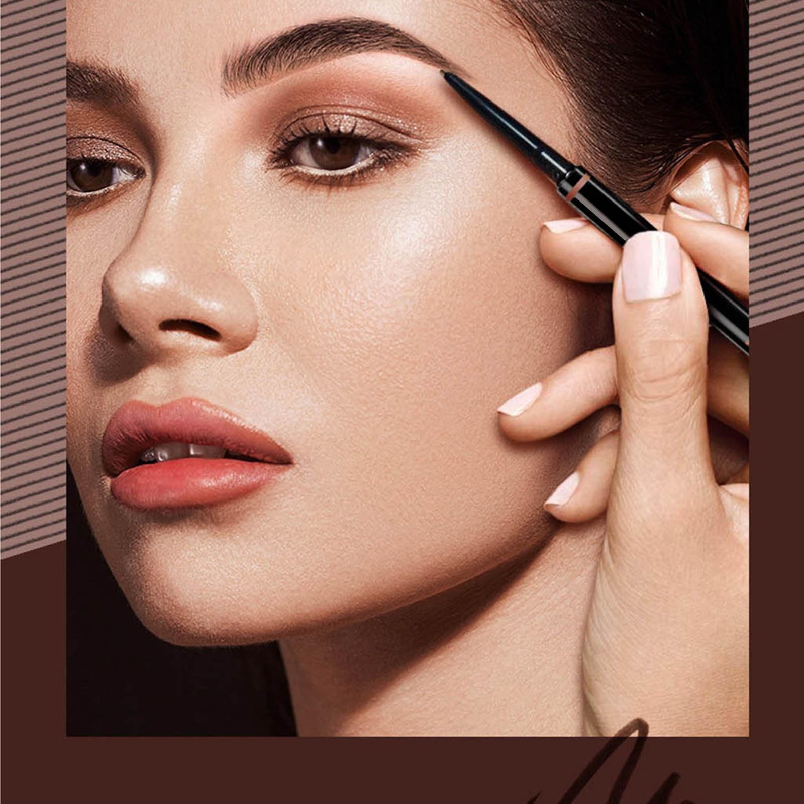 Трафарет Eyeris Stempel автоматичний для макіяжу брів з пензлем 1,5 мм ультратонкий A, фото №2