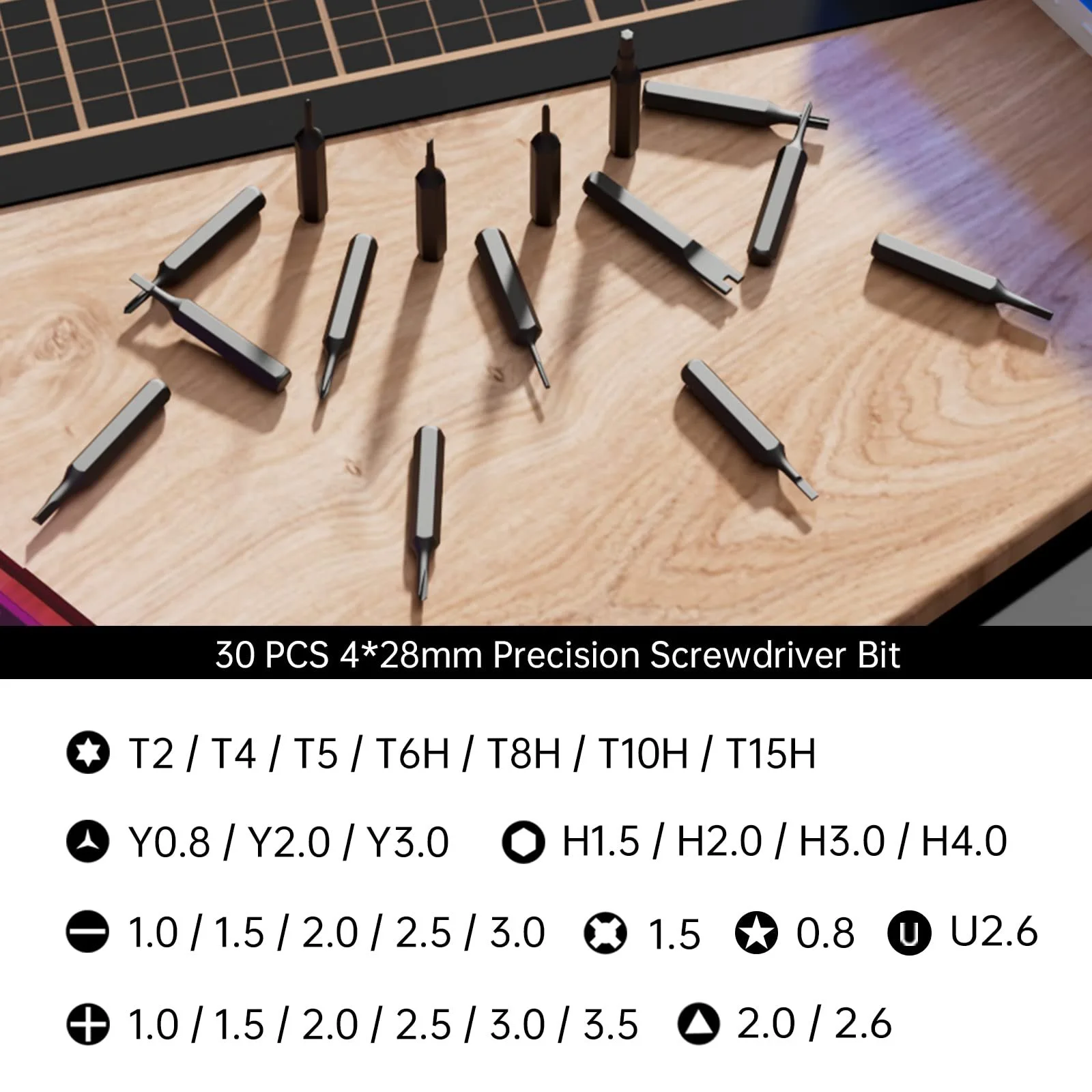 Набір прецизійних викруток JAKEMY 33 в 1 з 30 магнітними бітами Torx для електроніки, фото №4