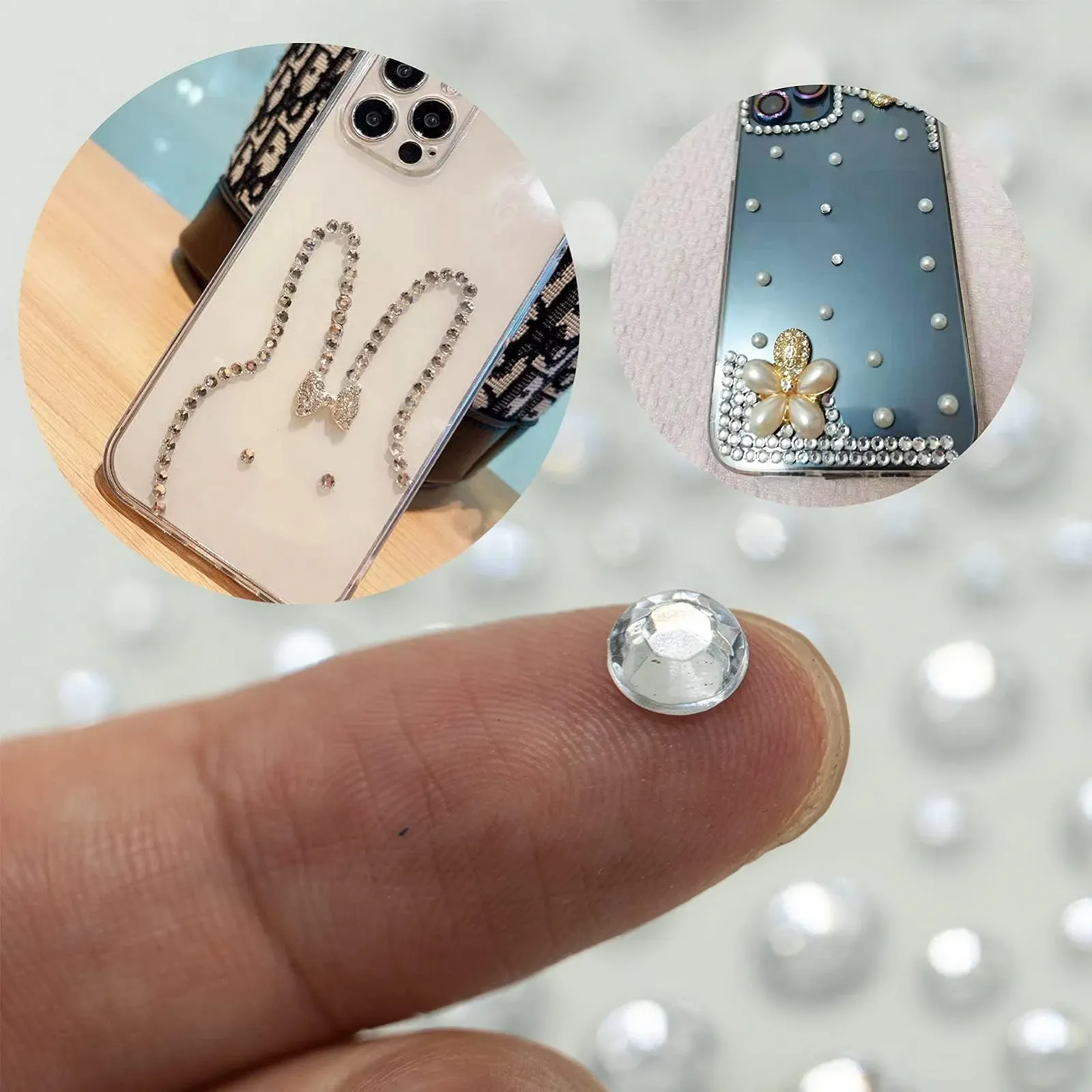 Наклейки со стразами 5 листов Самоклеящиеся блестящие камни Самоклеящийся акрил Разноцветные самоклеящиеся драгоценные камни Круглые бриллианты для DIY украшений ногтей Мобильных телефонов Одежды, фото №6