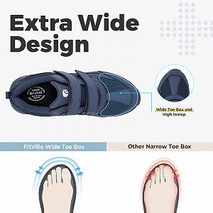 Кросівки FitVille Чоловічі для бігу, дуже широкі, із застібкою на липучці ціна на synthetic.ua - Фото 1 Кросівки FitVille Чоловічі для бігу, дуже широкі, із застібкою на липучці synthetic.ua - Фото 1