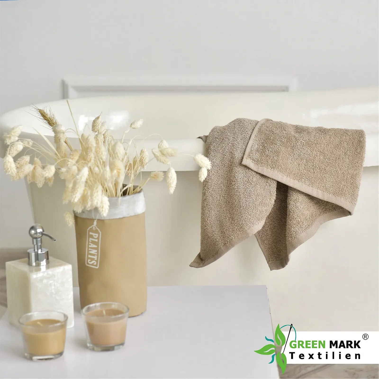Банні рушники NatureMark 100% Бавовна 70 x 140 см Набір з 4 шт. Пісочний/Бежевий, фото №1