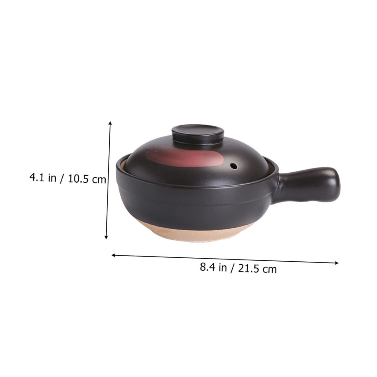 Кастрюля с крышкой глиняная с ручкой для плиты, фото №2