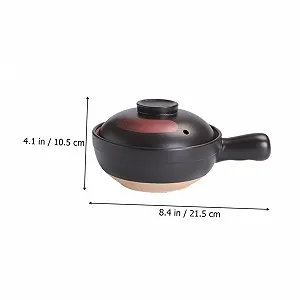 Кастрюля с крышкой глиняная с ручкой для плиты synthetic.ua - Фото 1