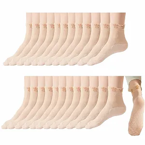 Носки Нейлоновые с рюшами, 12 пар - Фото 1